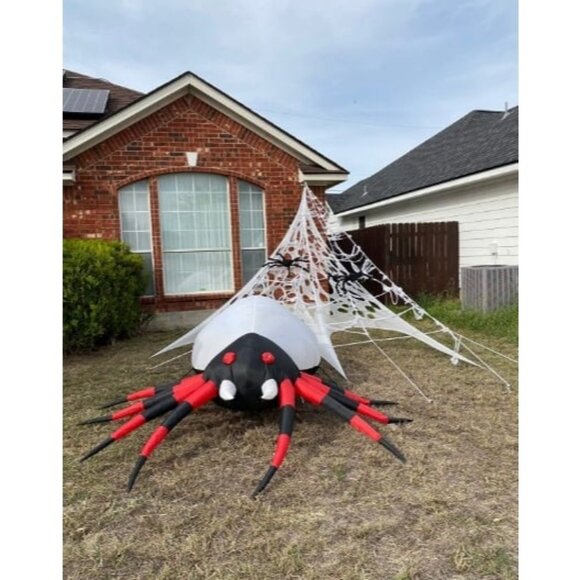 5 FT Width Halloween Inflatable Spider Outdoor Decoration with Magic Light - Picture 1 of 2
